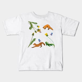 Foxes and dandelions Kids T-Shirt